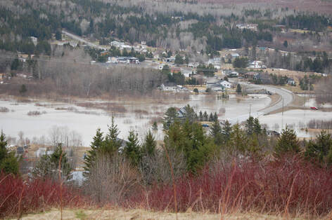 Flooding on the Saint John river, NB, Canada